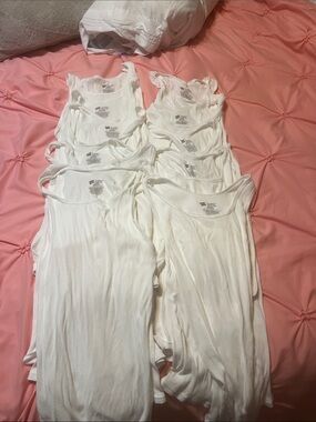 Hanes White Men's Ribbed Tank Tops - 10 Pack